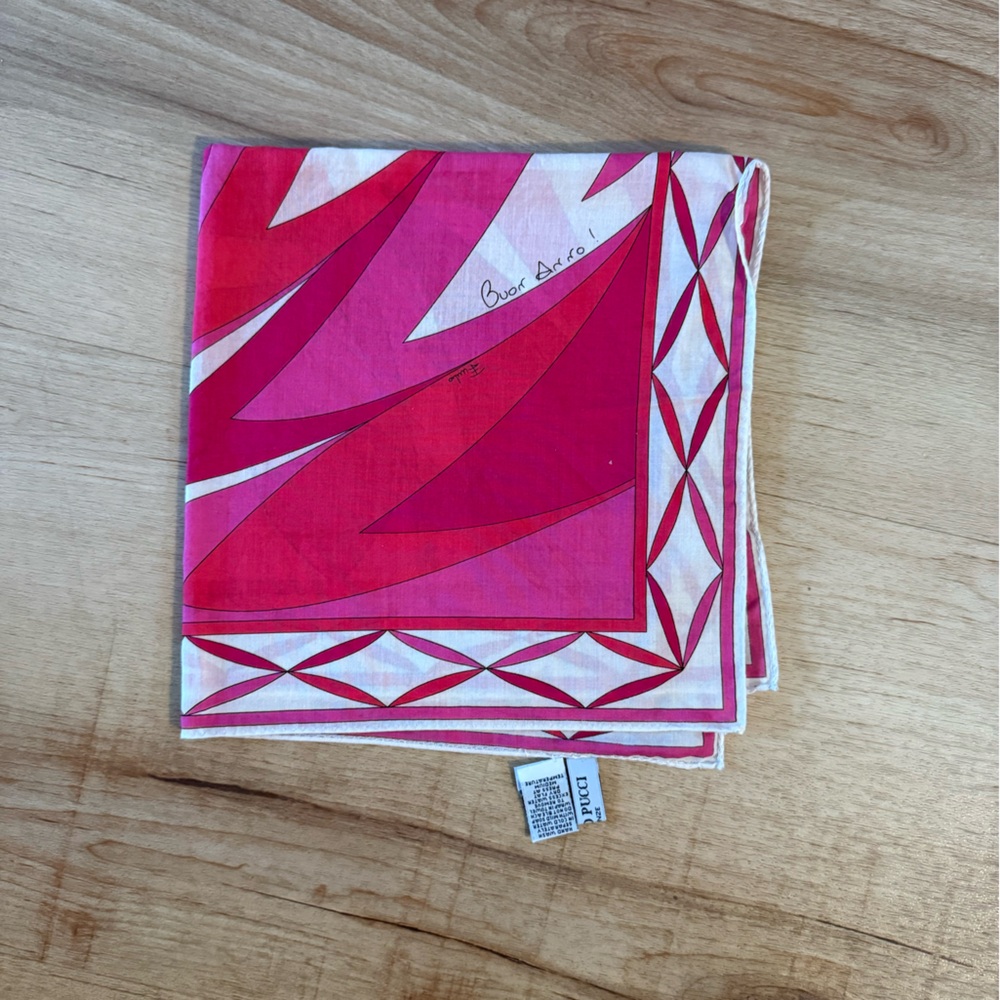 Emilio Pucci Pink and Red Scarf